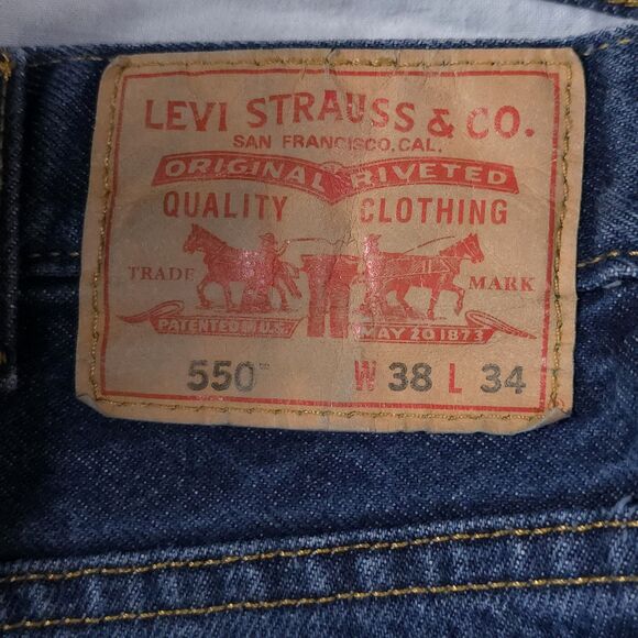 Levis 550 Relaxed Baggy Jeans 38x34 Mens High Rise Dark Wash Workwear Western - Picture 3 of 16